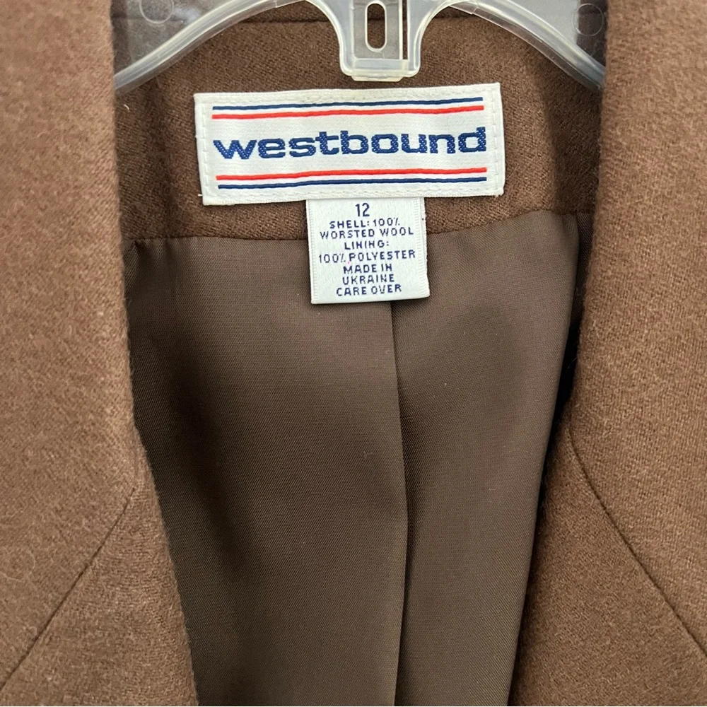 Westbound Women's Brown Wool Blazer • 12 - Picture 4 of 8